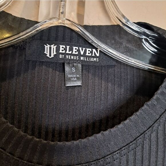 EleVen by Venus Williams Love to Love Ribbed Tee Black Size Small - Picture 4 of 7